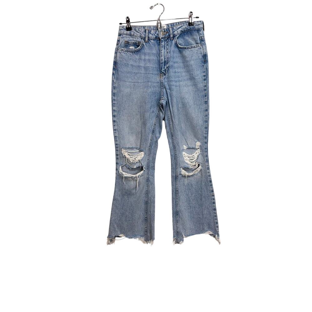 BDG Urban Outfitters Wilco jeans destroyed raw hem crop flare high rise